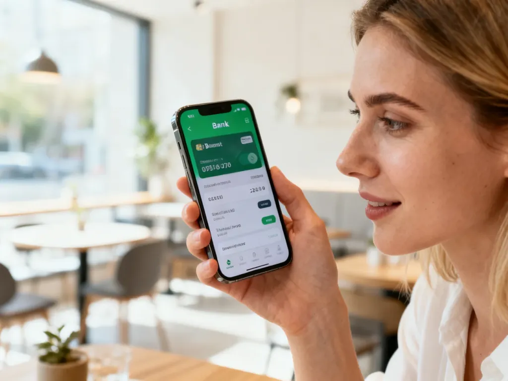 Kobieta trzymająca smartfon z otwartą aplikacją bankową, używana do prezentacji procesu aktywacji usługi BLIK.
